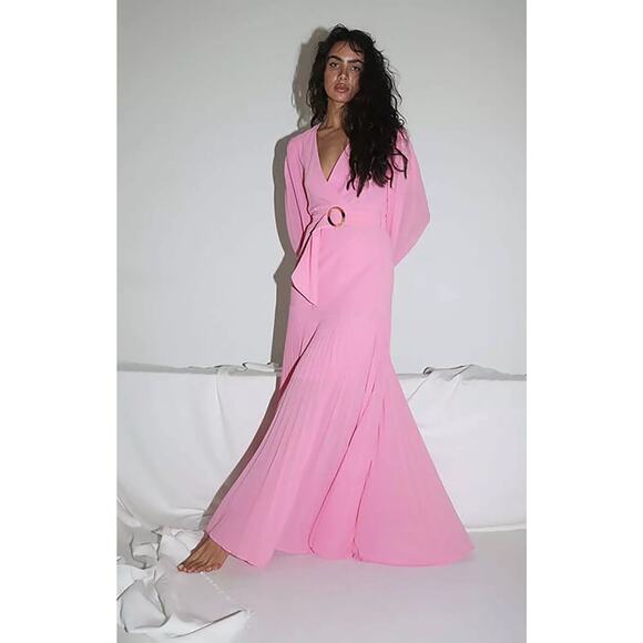 BARDOT DAYTONA LONG SLEEVE Garden MAXI DRESS IN VINTAGE PINK size small - Picture 3 of 16